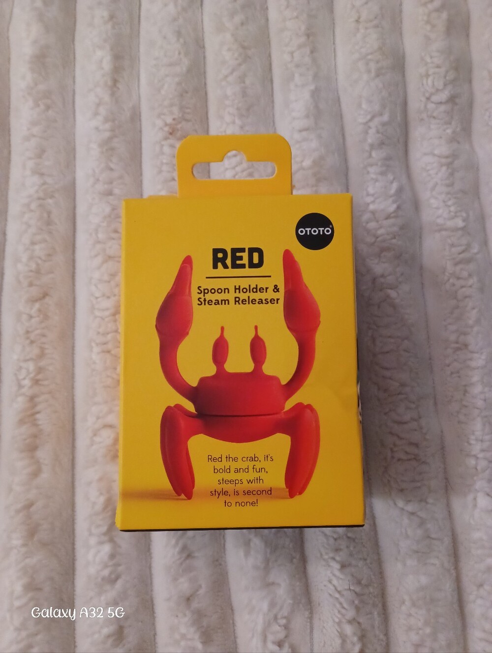 OTOTO Red Crab Spoon Holder & Steam Releaser, a 2-in-1 kitchen gadget